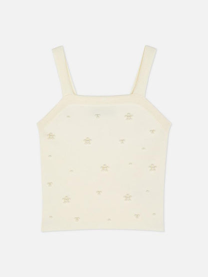 Pearl Square Neck Knitted Vest