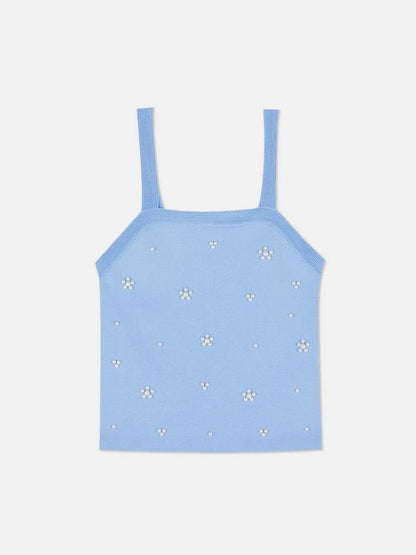 Pearl Square Neck Knitted Vest