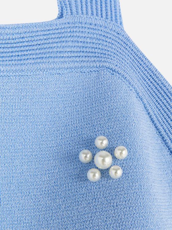Pearl Square Neck Knitted Vest