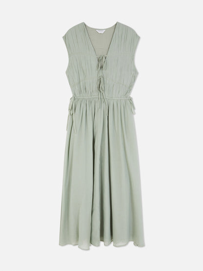 The Edit Tie Front Midi Dress