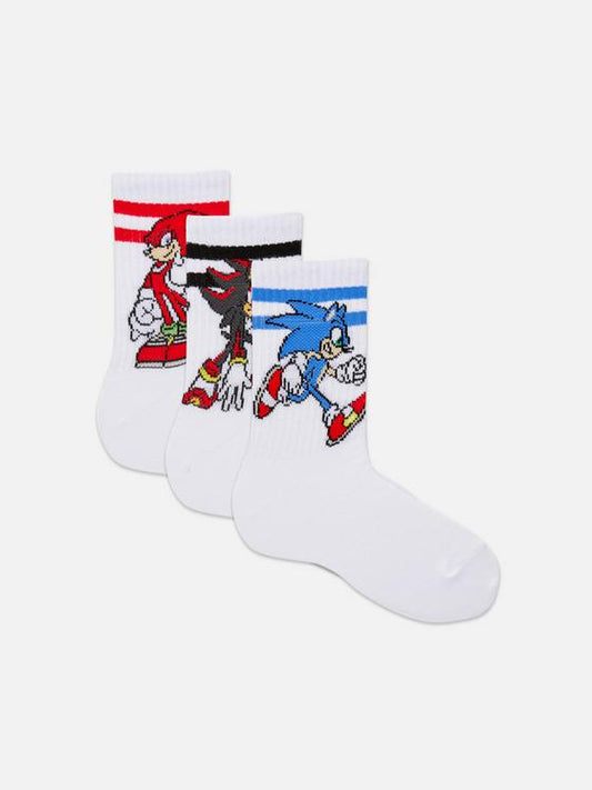 3pk Sonic The Hedgehog Ankle Socks
