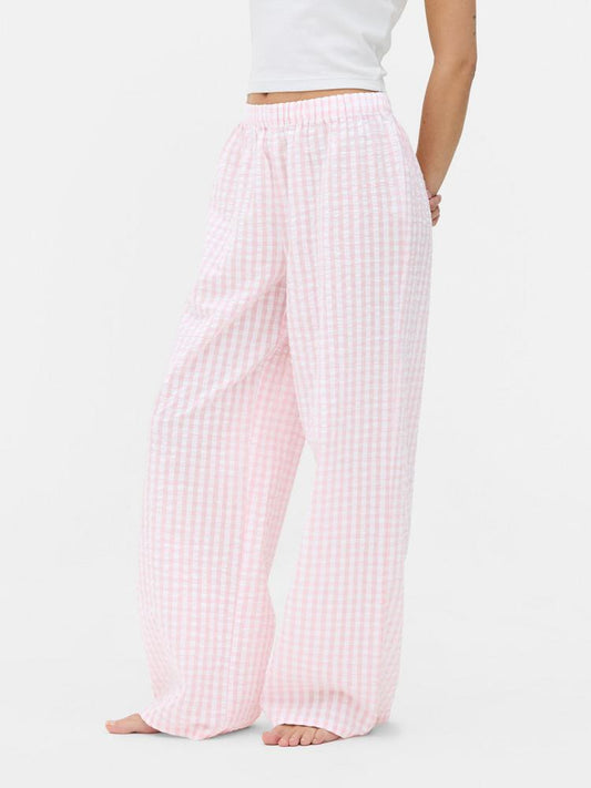 Crinkle Wide Leg Pyjama Bottoms