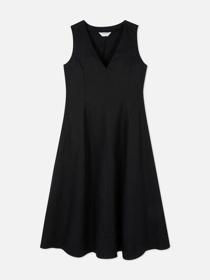 The Edit Sleeveless V-Neck Linen Dress