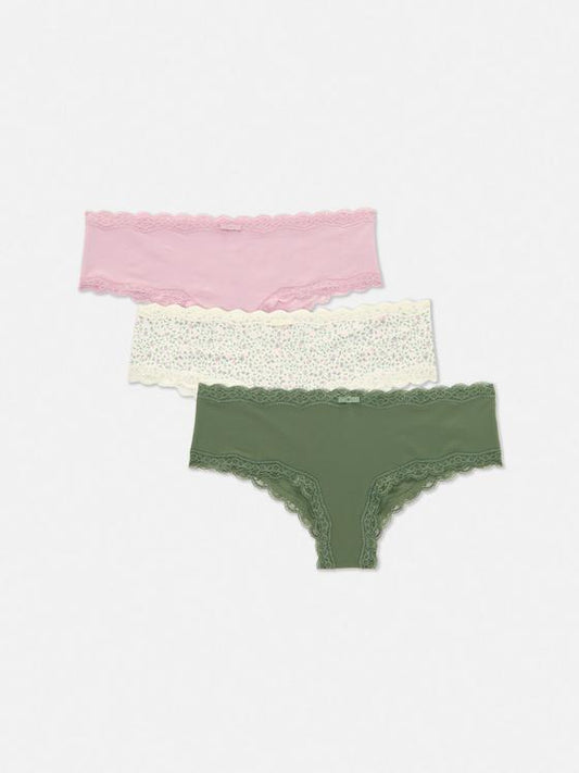 3pk Lace Trim Hipster Briefs