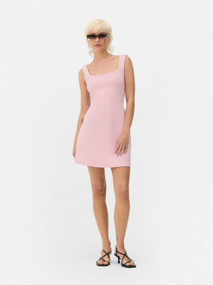 Square Neck Strappy Mini Dress