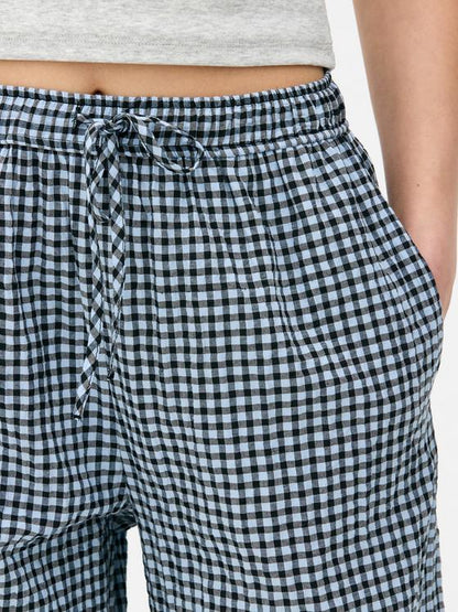 Check Drawstring Trousers