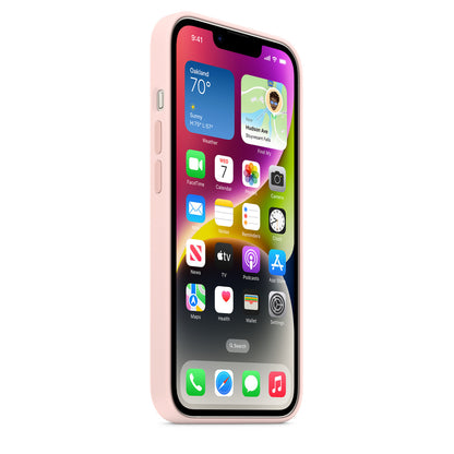 iPhone 14 Silicone Case with MagSafe - Chalk Pink
