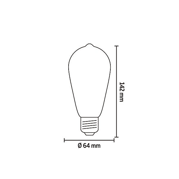 CALEX Pearl E27 2W 280lm 360° Clear ST64 Extra warm white LED Filament Light bulb