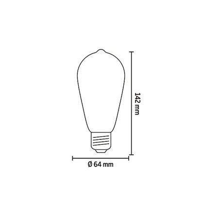 CALEX Pearl E27 2W 280lm 360° Clear ST64 Extra warm white LED Filament Light bulb