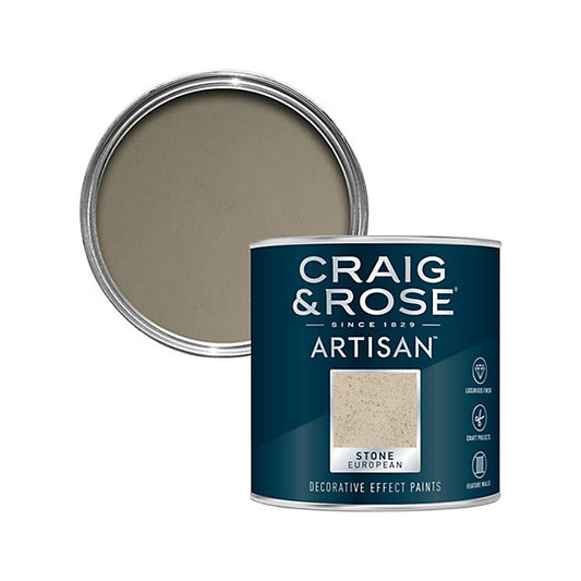 Craig & Rose Artisan European Stone Textured effect Matt Topcoat Special effect paint, 250ml
