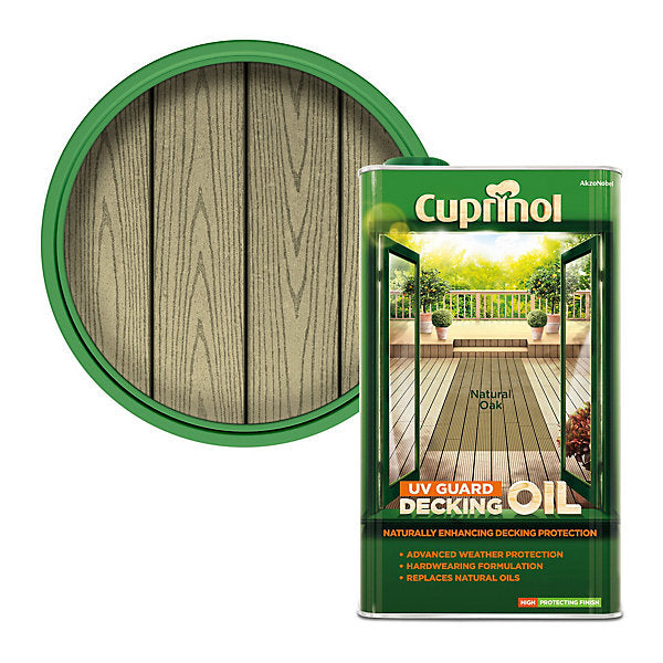 Cuprinol UV Guard Natural Oak Teak Wood oil, 5L