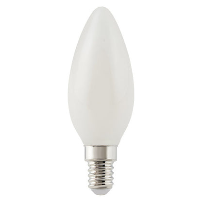 Diall 1.8W 250lm Milky Candle Warm white LED filament Light bulb, Pack of 6
