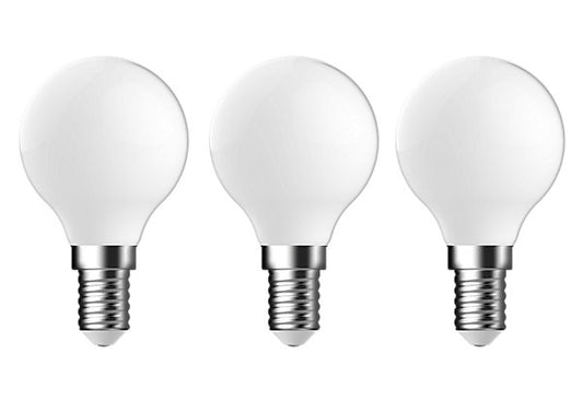 Diall 1.8W 250lm Milky Mini globe Warm white LED filament Light bulb, Pack of 3