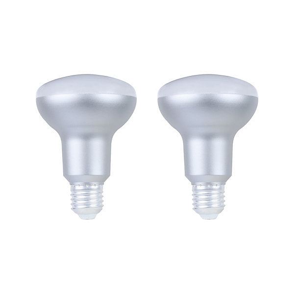 Diall 7.3W 806lm Frosted Reflector (R80) Warm white LED Light bulb, Pack of 2