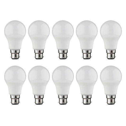Diall Bayonet cap (B22) 7.2W 806lm A60 Warm white LED Light bulb, Pack of 10