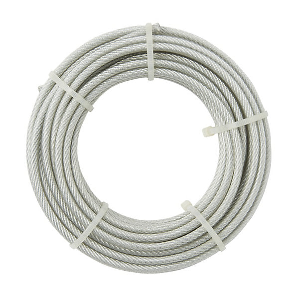Diall White PVC & steel Cable, (L)10m (Dia)5mm, 530g