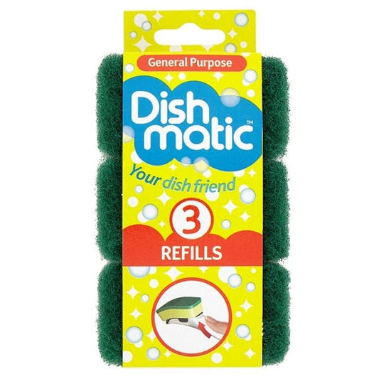 Dishmatic Wash Up Brush Scrubbing Head Refill 3 Pack