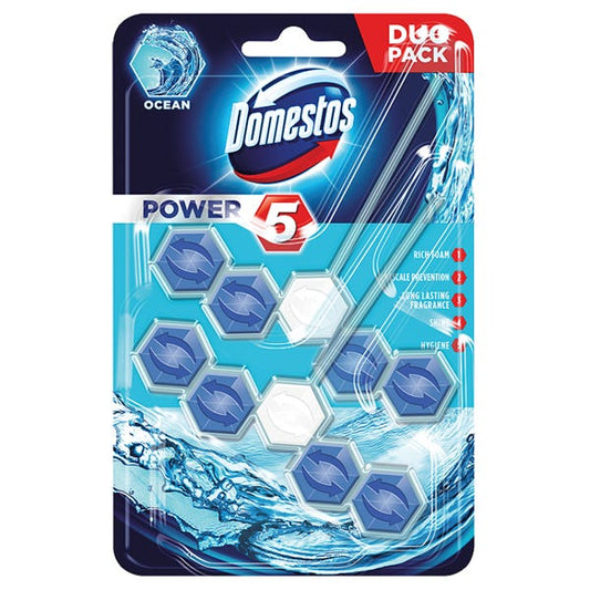 Domestos Power 5 Rim Ocean Twin Pack 2 x 55g
