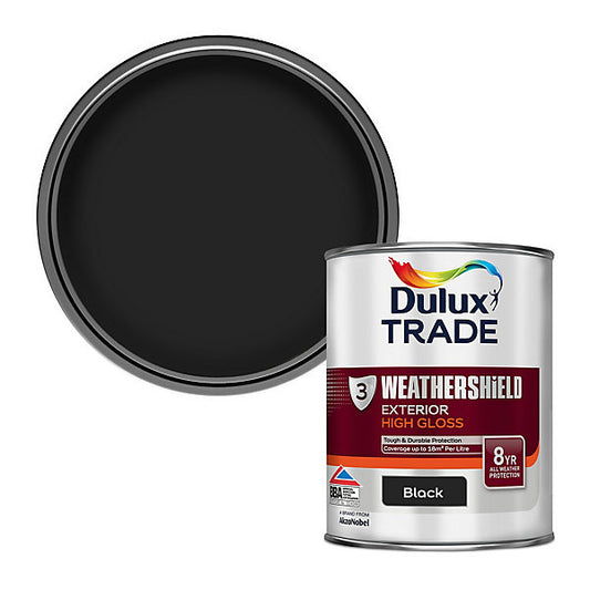 Dulux Trade Black Gloss Exterior Protector Metal & wood paint, 1L