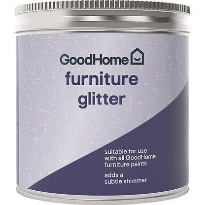 GoodHome Silver effect Furniture Paint Glitter Pot, 50g