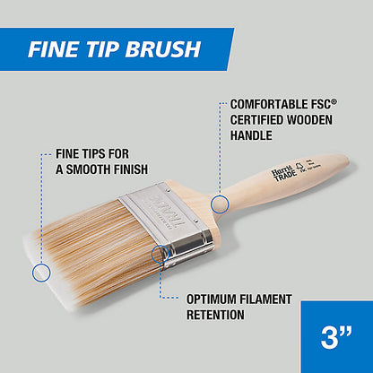 Harris Trade Emulsion & Gloss 3" Fine tip Comfort Interior Paint brush, Pack of 1