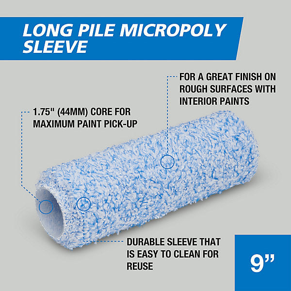 Harris Trade Long Pile Micropoly 9" Roller sleeve