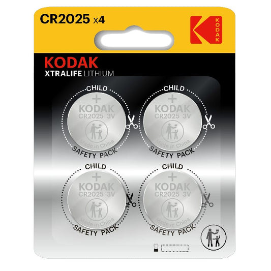 Kodak Lithium Button Cell Battery CR2025 (Pack of 4)
