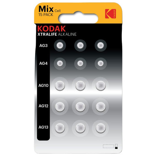 Kodak Xtralife Button Cell Battery Mix Cell (Pack of 15)
