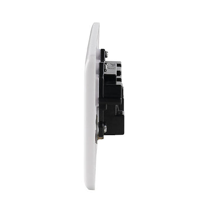 LAP White Double 13A Unswitched Socket with Colour matched inserts