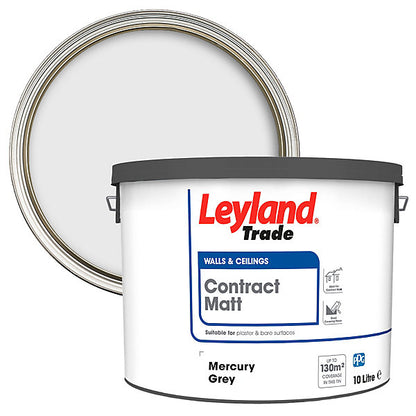 Leyland Trade Mercury Grey Contract matt Wall & ceiling Emulsion paint, 12L