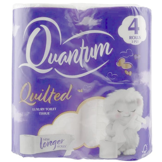 Quantum Quilted Toilet Rolls 3Ply (Pack Of 4)