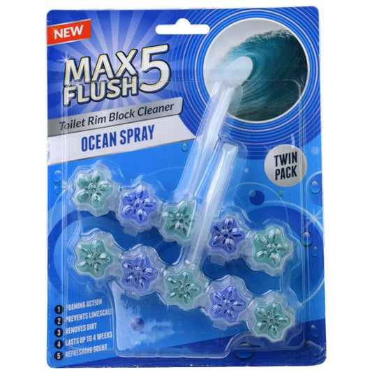 Max Flush Toilet Rim Block Cleaner Ocean Spray (Twin Pack)