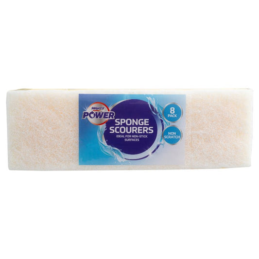 Mighty Power Sponge Scourers (Pack of 8)