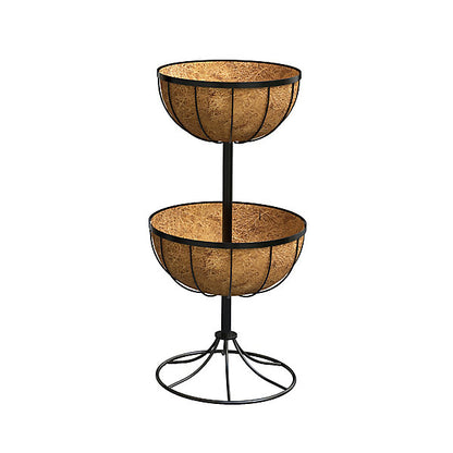 Panacea Hanging Garden 18L Black Flower fountain Round Planter (H)78cm (W)30cm