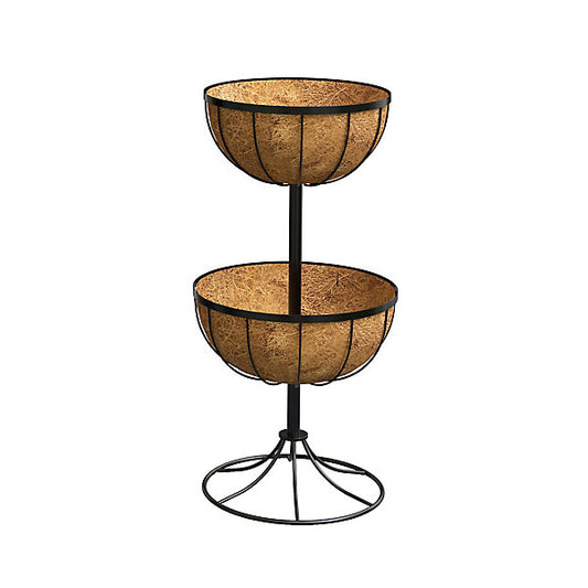 Panacea Hanging Garden 18L Black Flower fountain Round Planter (H)78cm (W)30cm