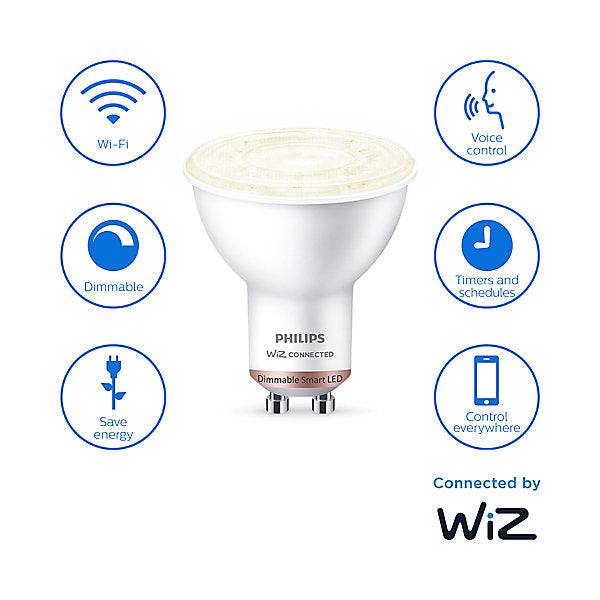 Philips WiZ GU10 50W LED Cool white PAR16 Non-dimmable Light bulb