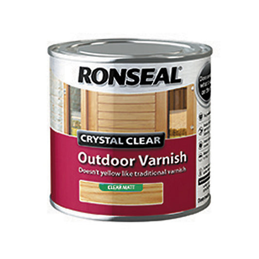Ronseal Crystal Clear Outdoor Matt Wood Varnish, 250ml