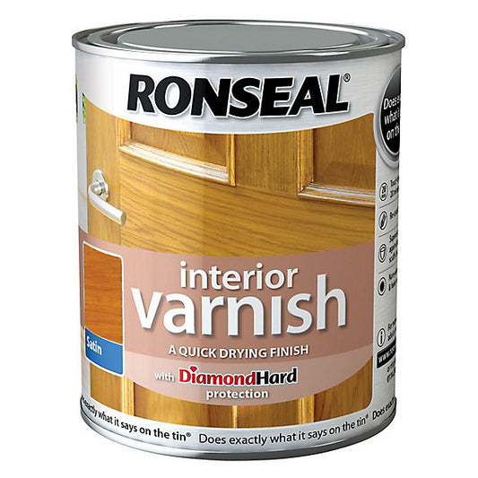 Ronseal Diamond hard Antique pine Satin Wood varnish, 250ml