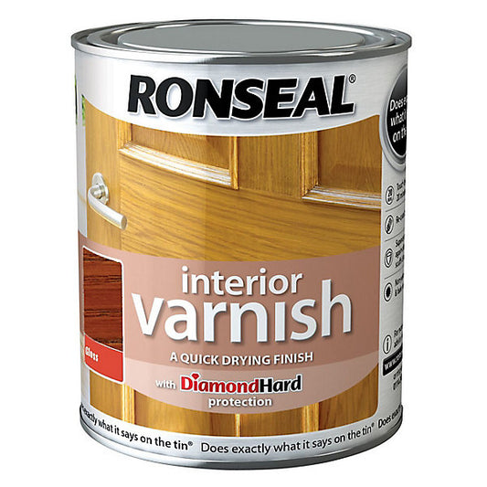 Ronseal Diamond hard Medium oak Gloss Wood varnish, 750ml