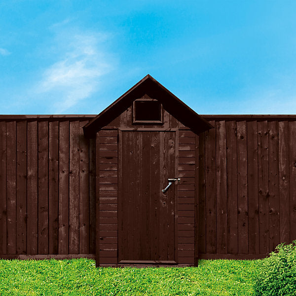 Ronseal One Coat Dark Oak Matt Exterior Shed & fence Protector Wood paint, 12L Tub