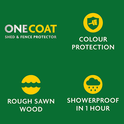 Ronseal One Coat Red Cedar Matt Exterior Shed & fence Protector Wood paint, 12L Tub