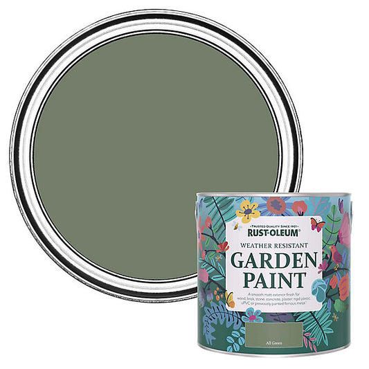 Rust-Oleum All Green Matt Multi-surface Exterior Topcoat Paint, 2.5L Tin