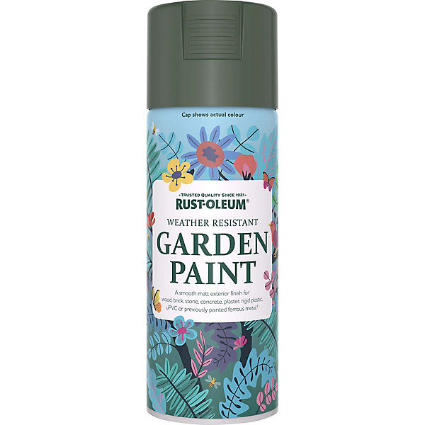 Rust-Oleum All Green Matt Multi-surface Exterior Topcoat Paint, 400ml Spray can