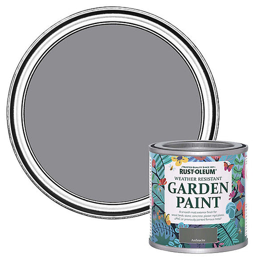 Rust-Oleum Anthracite Matt Multi-surface Exterior Topcoat Paint, 125ml Tin