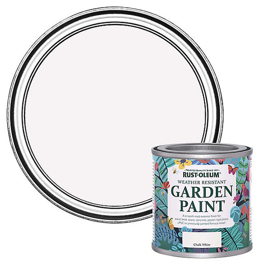 Rust-Oleum Chalk White Matt Multi-surface Exterior Topcoat Paint, 125ml Tin