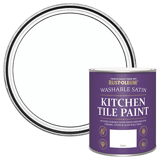 Rust-Oleum Cotton Satin Kitchen Wall tile & panelling paint, 750ml
