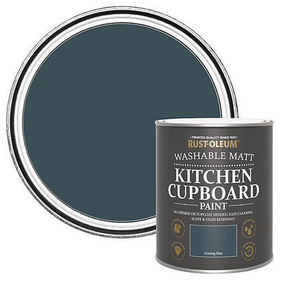 Rust-Oleum Evening Blue Matt Kitchen Cupboard paint, 750ml