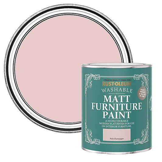 Rust-Oleum Pink Champagne Matt Multi-room Furniture paint, 750ml