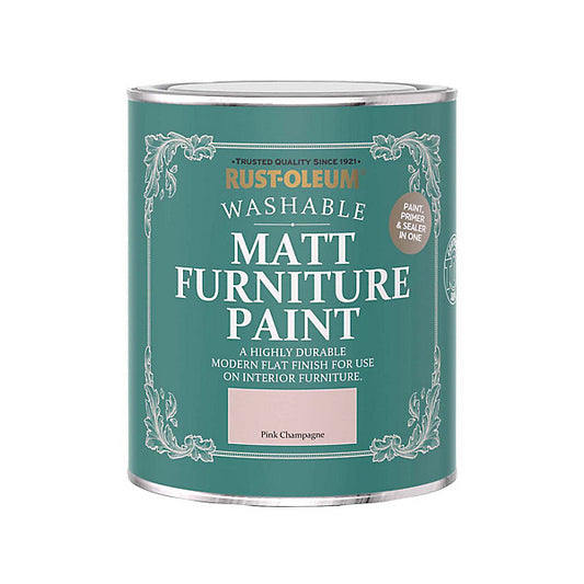 Rust-Oleum Pink Champagne Matt Multi-room Furniture paint, 750ml