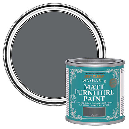 Rust-Oleum Washable Graphite Matt Multi-room Furniture paint, 125ml